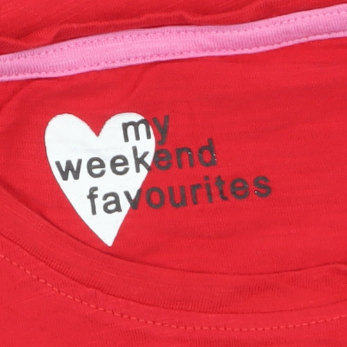 My Weekend Favourites Girls Red #LOVE Graphic T-Shirt Age 8 Years Cotton