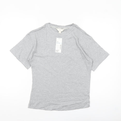 Marks and Spencer Women’s Grey Cotton Blend XS Short Sleeve T-Shirt