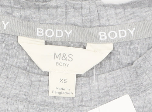 Marks and Spencer Women’s Grey Cotton Blend XS Short Sleeve T-Shirt