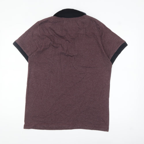 French Connection Men’s Brown Collared Polo Shirt Size L Cotton Blend