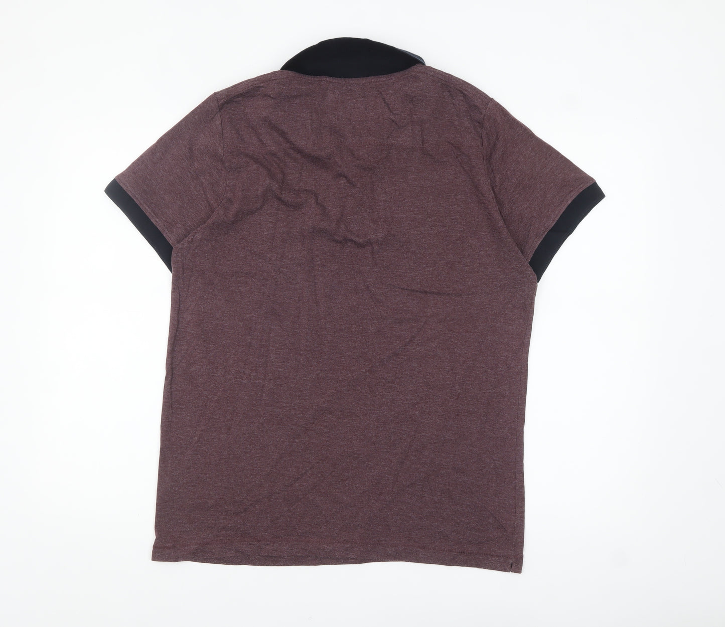 French Connection Men’s Brown Collared Polo Shirt Size L Cotton Blend