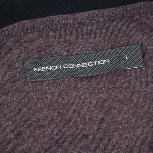 French Connection Men’s Brown Collared Polo Shirt Size L Cotton Blend