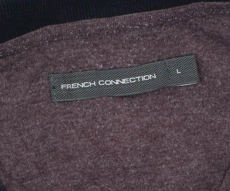 French Connection Men’s Brown Collared Polo Shirt Size L Cotton Blend
