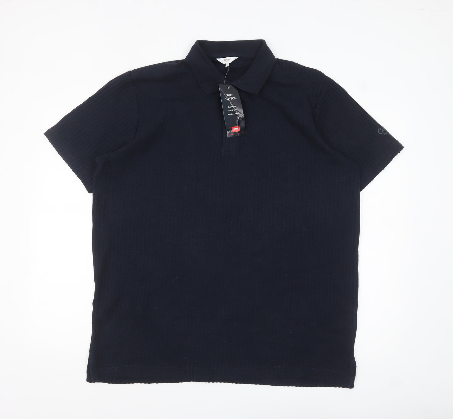 Cotton Traders Men's Blue Pure Cotton Short Sleeve Polo Shirt XL