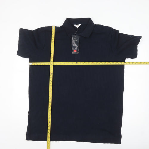 Cotton Traders Men's Blue Pure Cotton Short Sleeve Polo Shirt XL