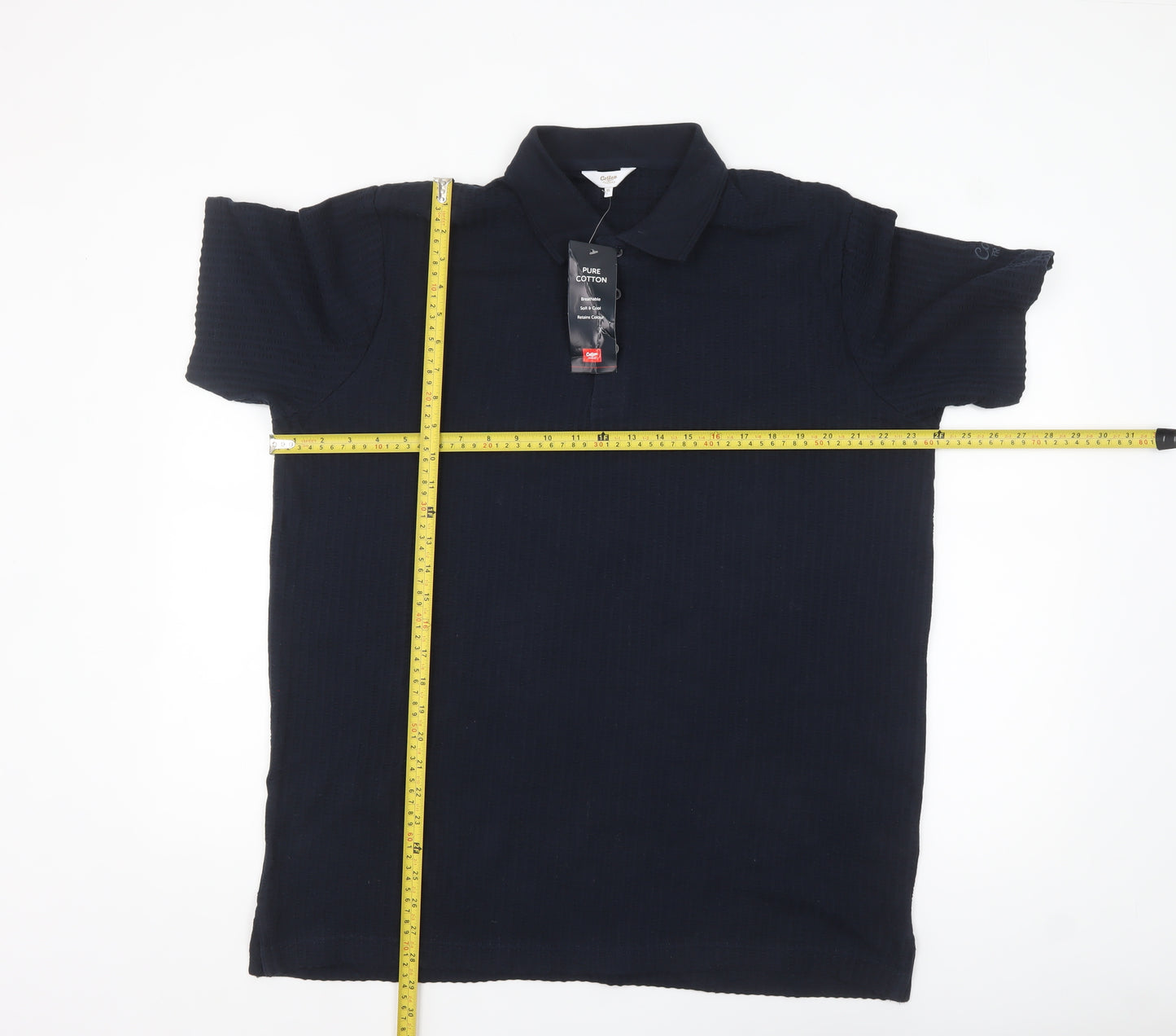 Cotton Traders Men's Blue Pure Cotton Short Sleeve Polo Shirt XL