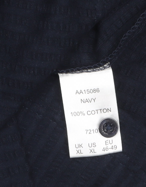Cotton Traders Men's Blue Pure Cotton Short Sleeve Polo Shirt XL