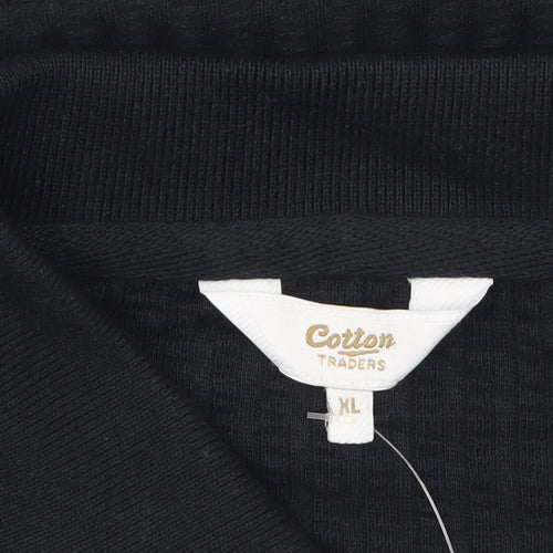 Cotton Traders Men's Blue Pure Cotton Short Sleeve Polo Shirt XL