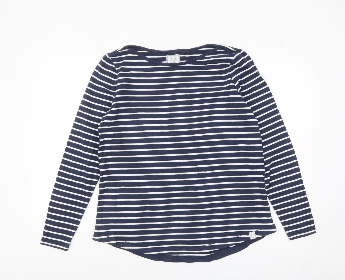 Fat Face Womens Blue Striped Long Sleeve Organic Cotton Breton T-Shirt Size 14