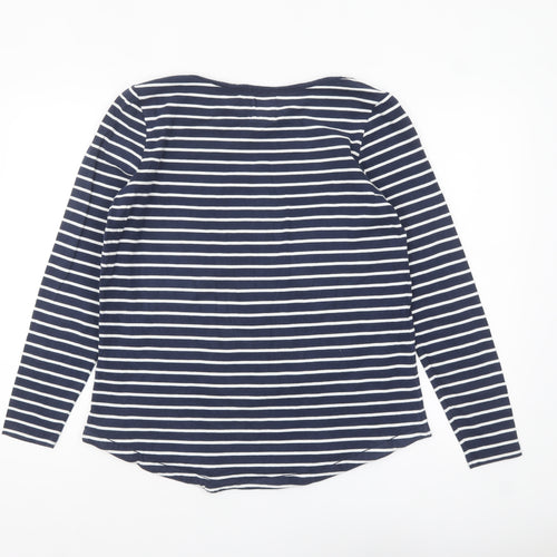 Fat Face Womens Blue Striped Long Sleeve Organic Cotton Breton T-Shirt Size 14