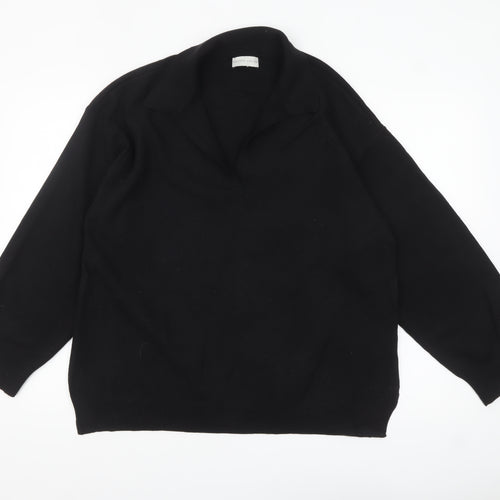 Pretty Lavish Women's Black Collared Pullover Jumper Size S