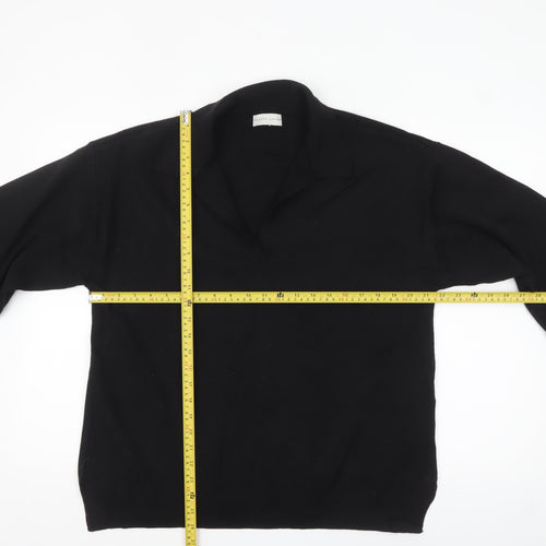 Pretty Lavish Women's Black Collared Pullover Jumper Size S