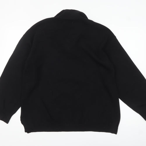 Pretty Lavish Women's Black Collared Pullover Jumper Size S