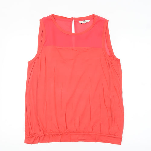 Next Women Coral Sleeveless Blouse UK 18 Basic Viscose Blend Top