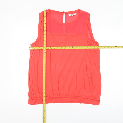 Next Women Coral Sleeveless Blouse UK 18 Basic Viscose Blend Top