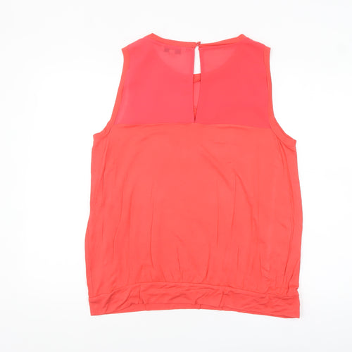 Next Women Coral Sleeveless Blouse UK 18 Basic Viscose Blend Top
