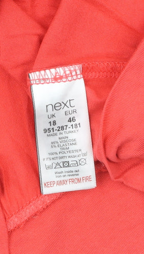Next Women Coral Sleeveless Blouse UK 18 Basic Viscose Blend Top