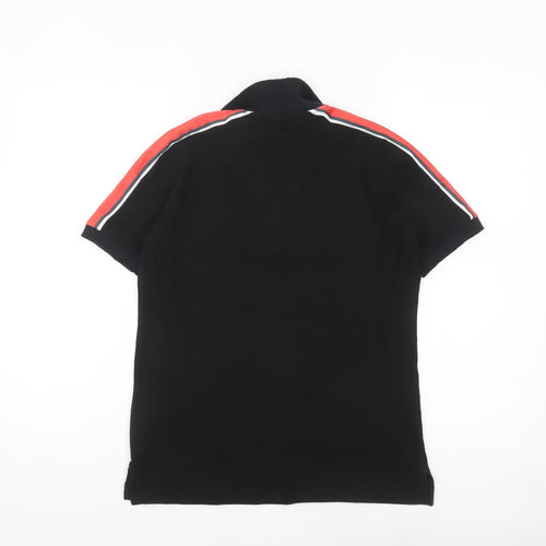 Macron Womens Black WRU Polo Shirt XS Short Sleeve Cotton Blend