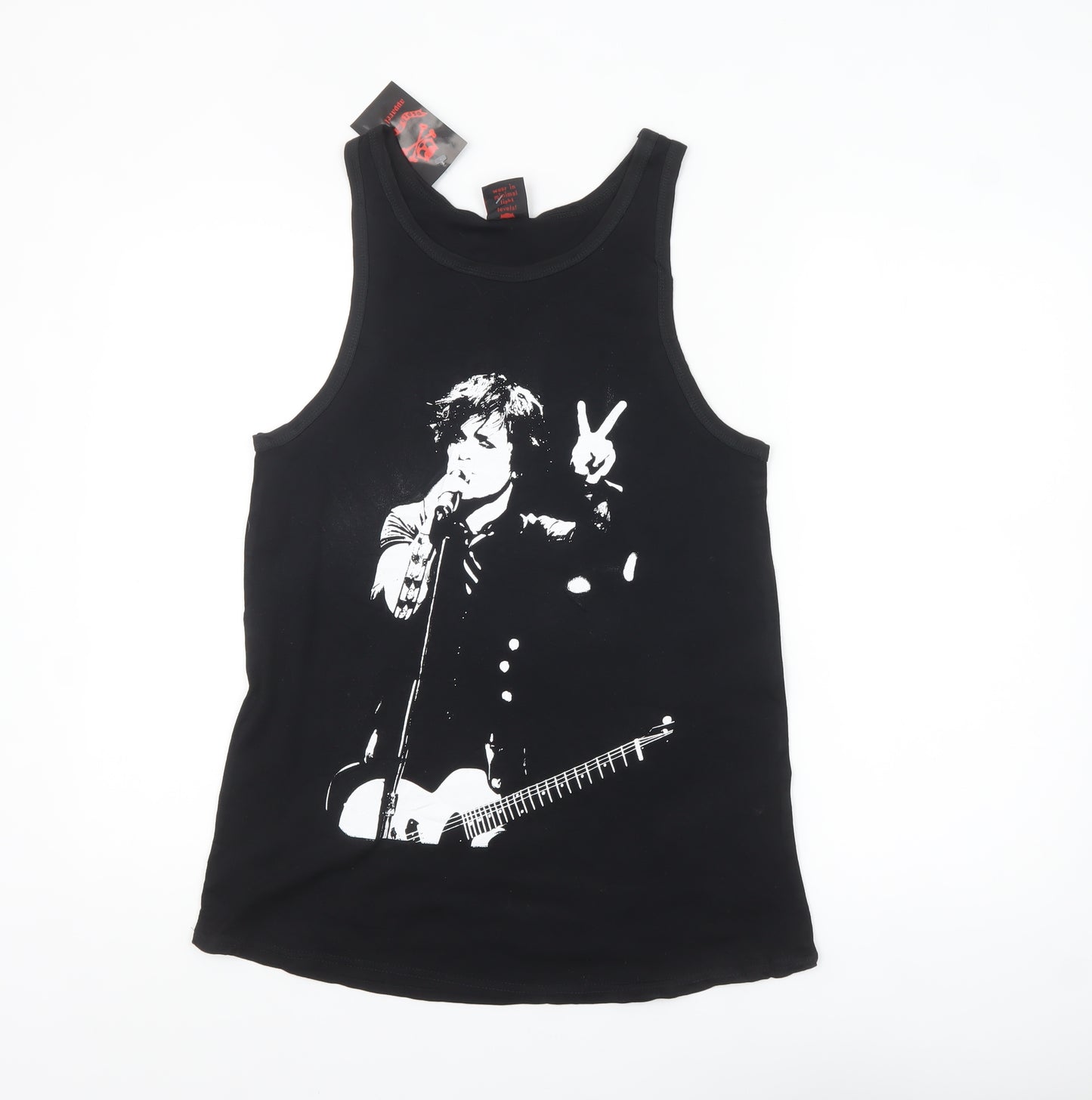 Death Kitty Women’s Black Music Tank Top S 100% Cotton Rock Style