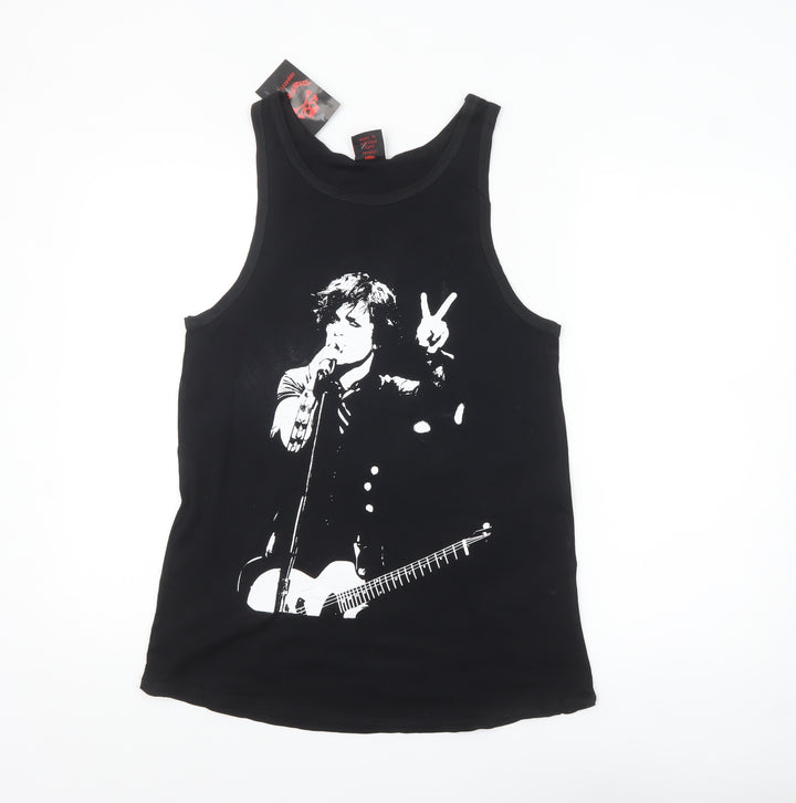 Death Kitty Women’s Black Music Tank Top S 100% Cotton Rock Style