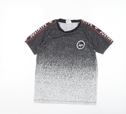 Hype Boys Black Ombre Logo T-Shirt 11-12 Years Regular Fit