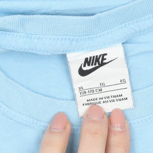 Nike Boys Blue XL Graphic Logo Short Sleeve Cotton T-Shirt