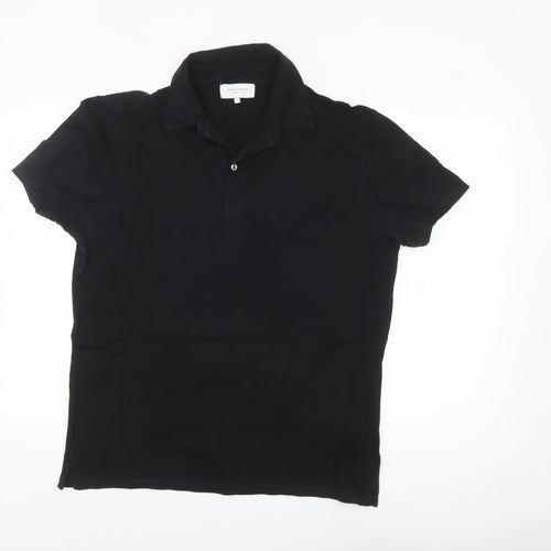 Hardy Amies Men’s Black Cotton Polo Shirt Size L