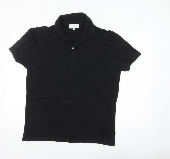 Hardy Amies Men’s Black Cotton Polo Shirt Size L