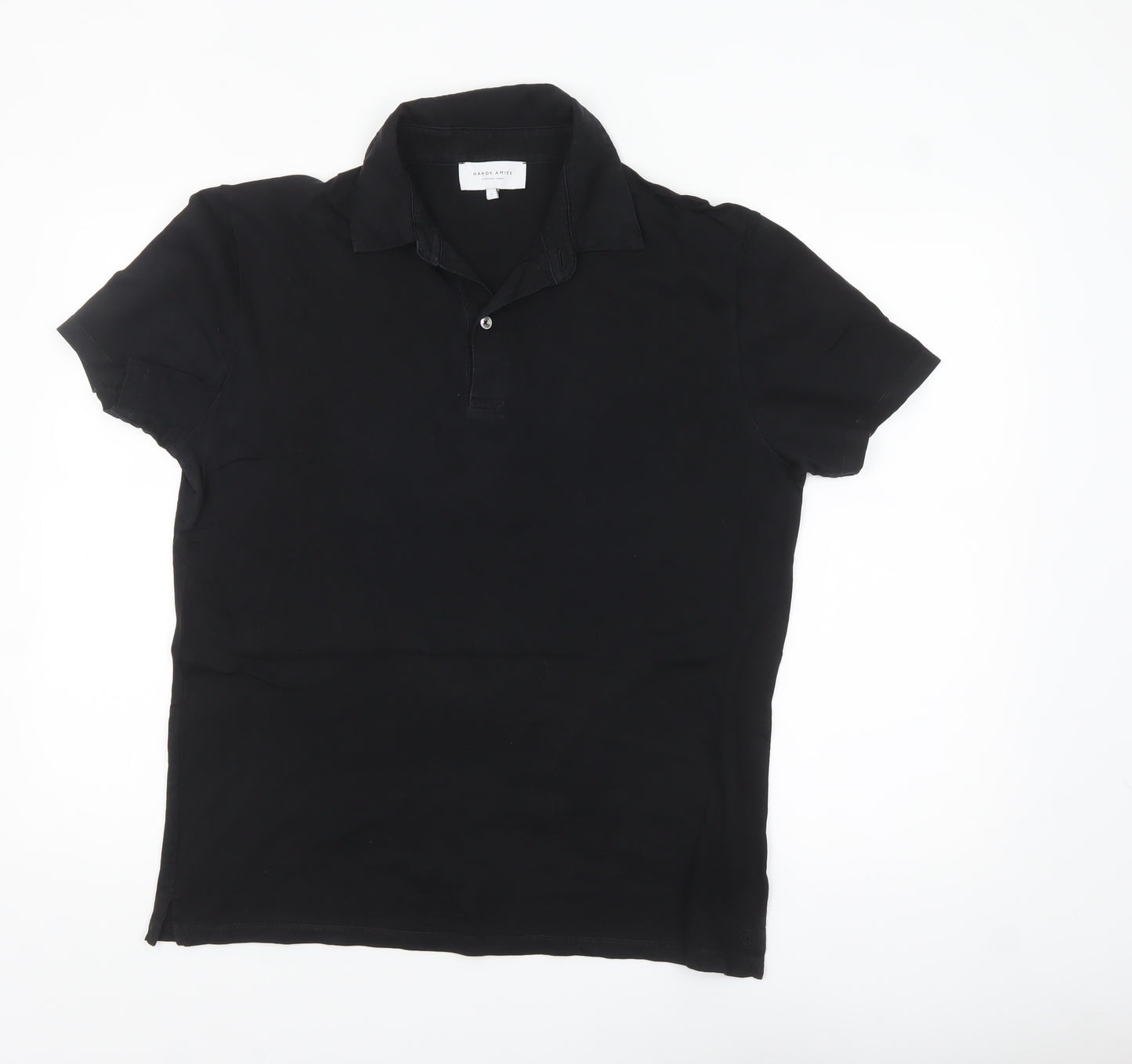 Hardy Amies Men’s Black Cotton Polo Shirt Size L