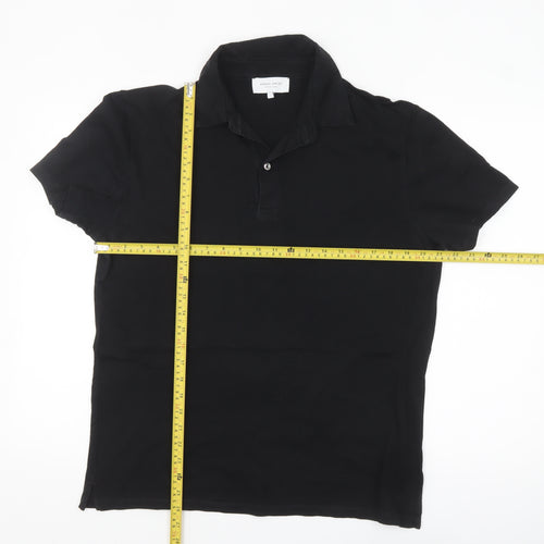 Hardy Amies Men’s Black Cotton Polo Shirt Size L