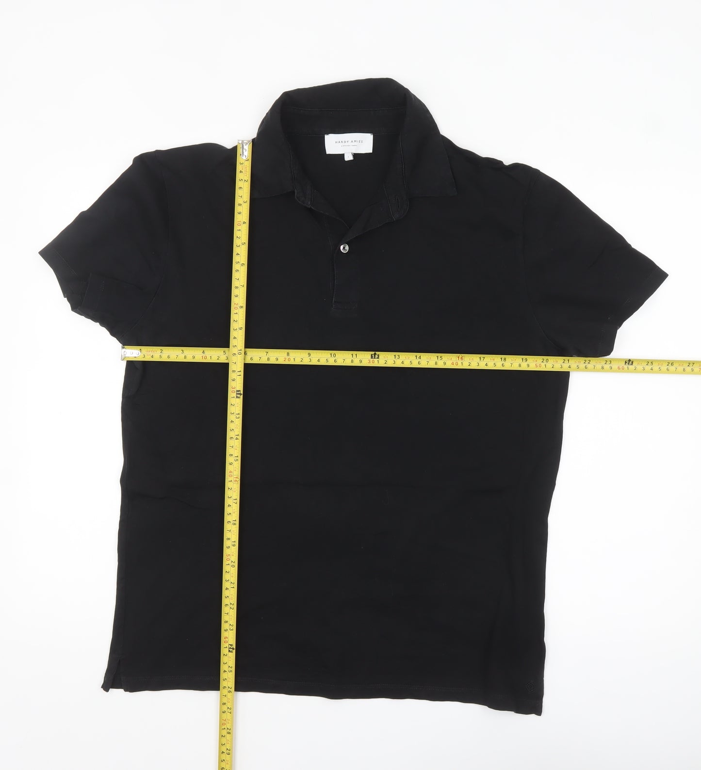 Hardy Amies Men’s Black Cotton Polo Shirt Size L