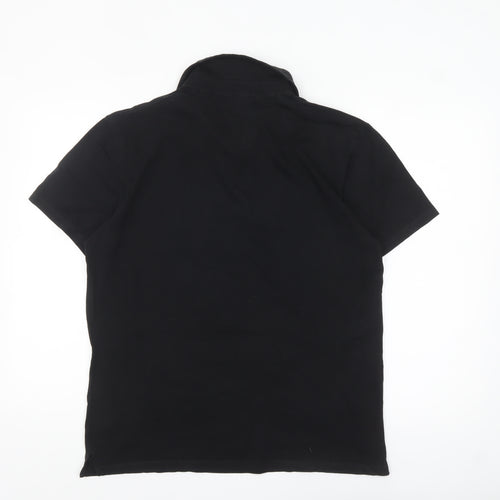 Hardy Amies Men’s Black Cotton Polo Shirt Size L