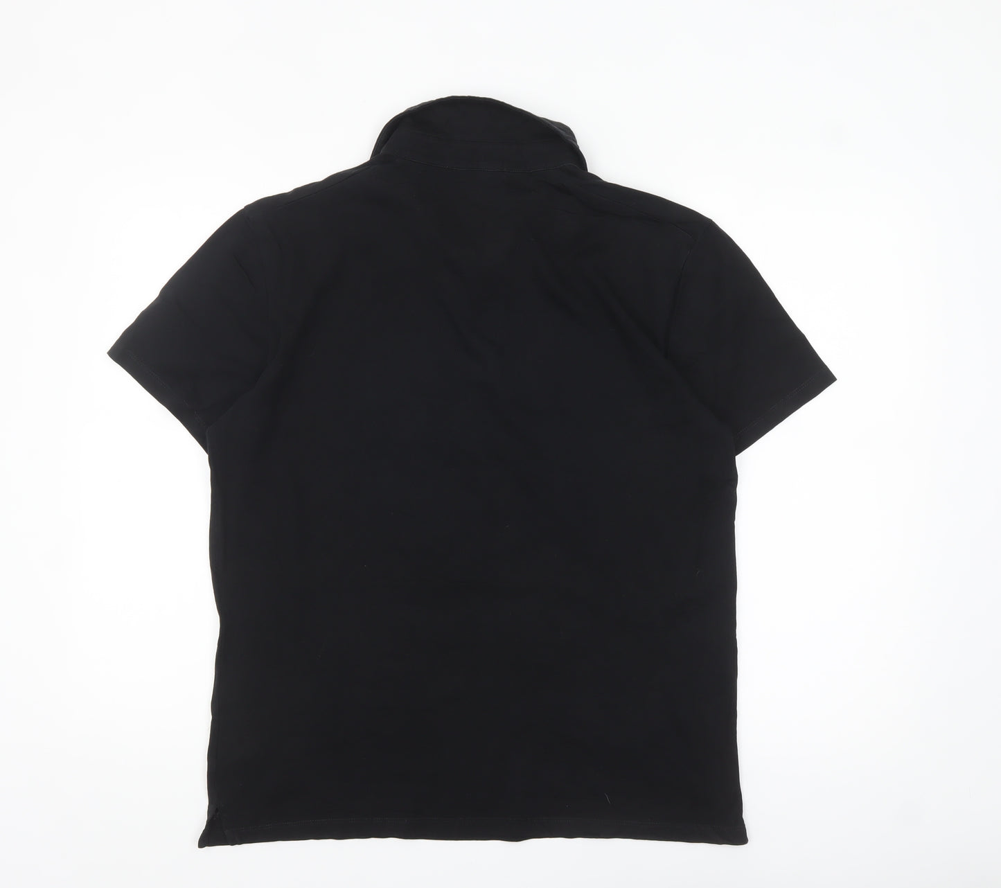 Hardy Amies Men’s Black Cotton Polo Shirt Size L