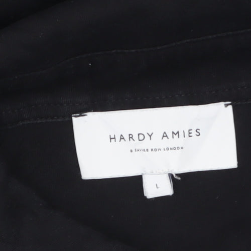 Hardy Amies Men’s Black Cotton Polo Shirt Size L