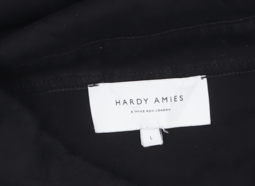 Hardy Amies Men’s Black Cotton Polo Shirt Size L