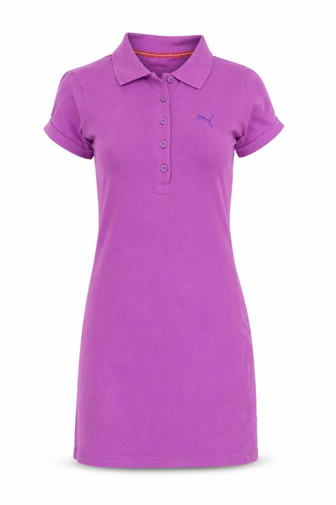 Puma Women Purple Collared Shirt Dress UK 6 Short Sleeve Casual