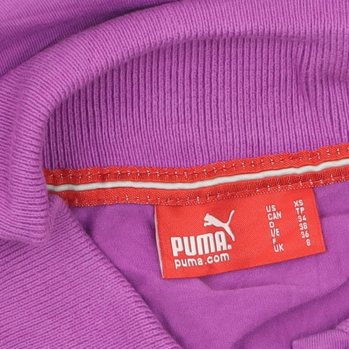 Puma Women Purple Collared Shirt Dress UK 6 Short Sleeve Casual