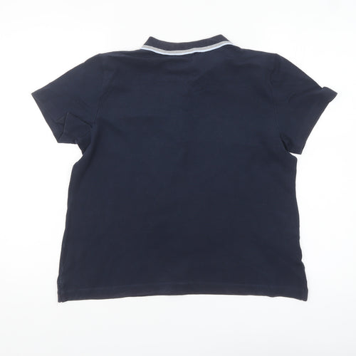 Lands' End Women's Blue Petite S Polo Shirt Short Sleeve Cotton