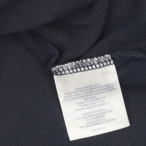 Lands' End Women's Blue Petite S Polo Shirt Short Sleeve Cotton