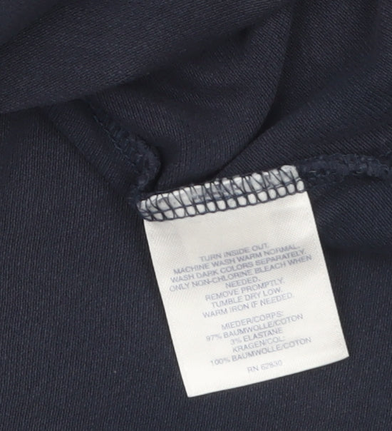 Lands' End Women's Blue Petite S Polo Shirt Short Sleeve Cotton