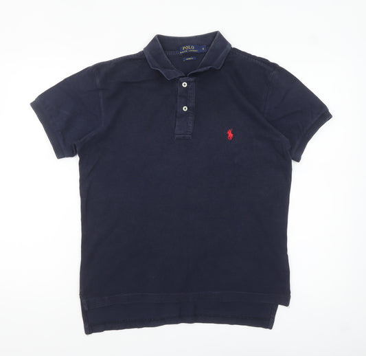 Ralph Lauren Men's Blue Slim Fit Cotton Polo Shirt Size S