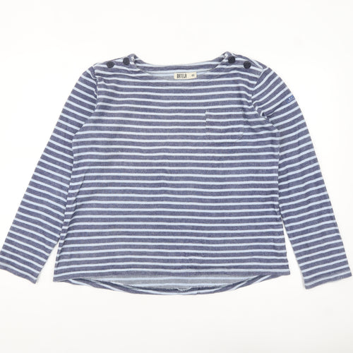 Batela Womens Blue Striped Cotton Nautical Long Sleeve Top Size 12