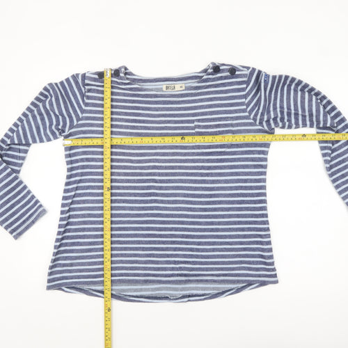 Batela Womens Blue Striped Cotton Nautical Long Sleeve Top Size 12