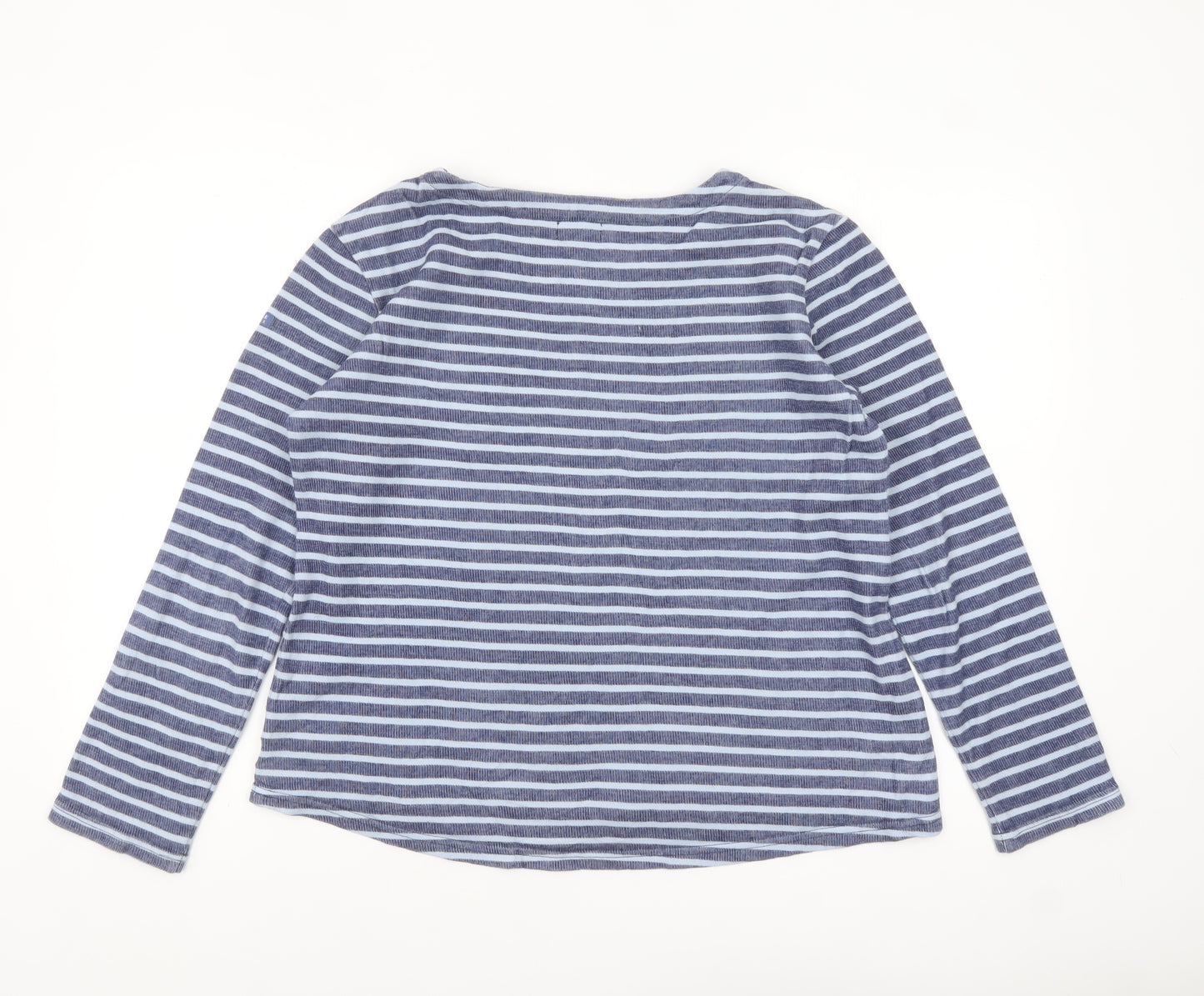 Batela Womens Blue Striped Cotton Nautical Long Sleeve Top Size 12