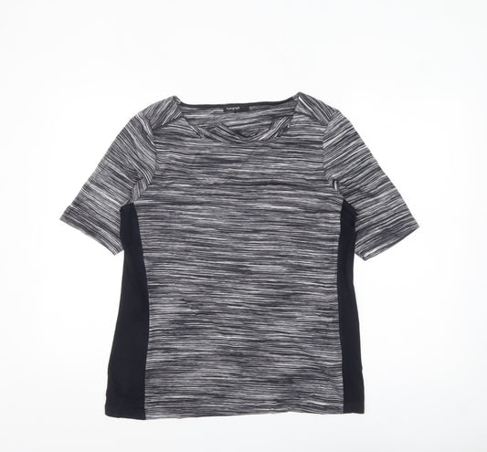 Marks and Spencer Autograph Women's Navy Striped T-Shirt UK 16 Viscose Blend