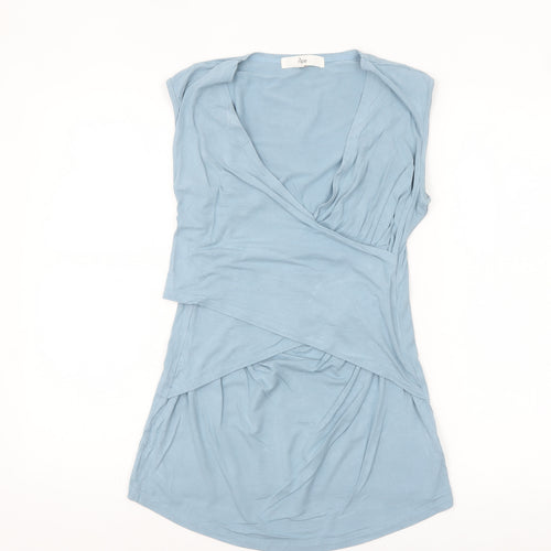 Ripe Women’s Blue Maternity Wrap Sleeveless Viscose Blouse M