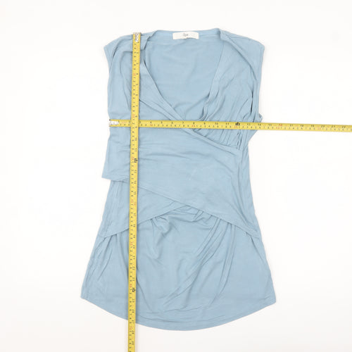 Ripe Women’s Blue Maternity Wrap Sleeveless Viscose Blouse M