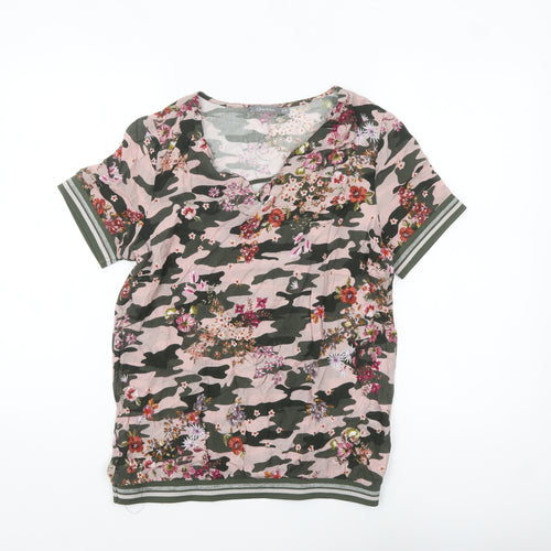 Geisha Women's Multicoloured Camouflage Floral Polo Shirt Size S