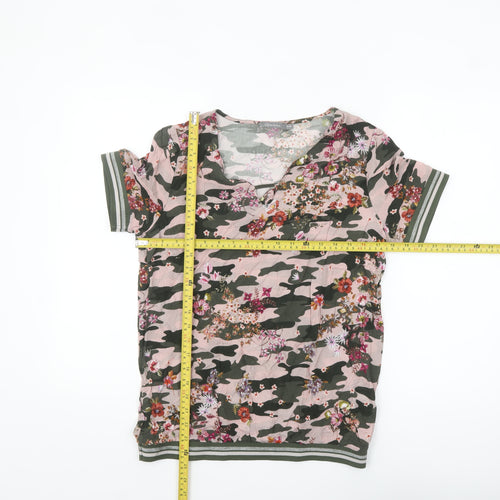 Geisha Women's Multicoloured Camouflage Floral Polo Shirt Size S