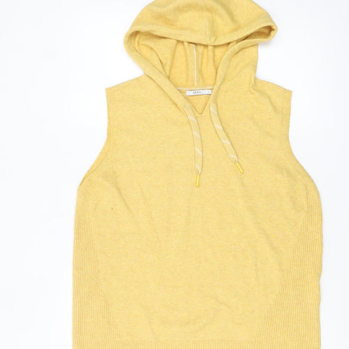 Cecil Womens Yellow Hooded Sleeveless Knit Vest Jumper L